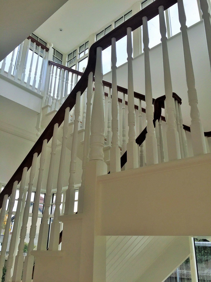 After photo - how to paint a newly built staircase - sand and paint with undercoat