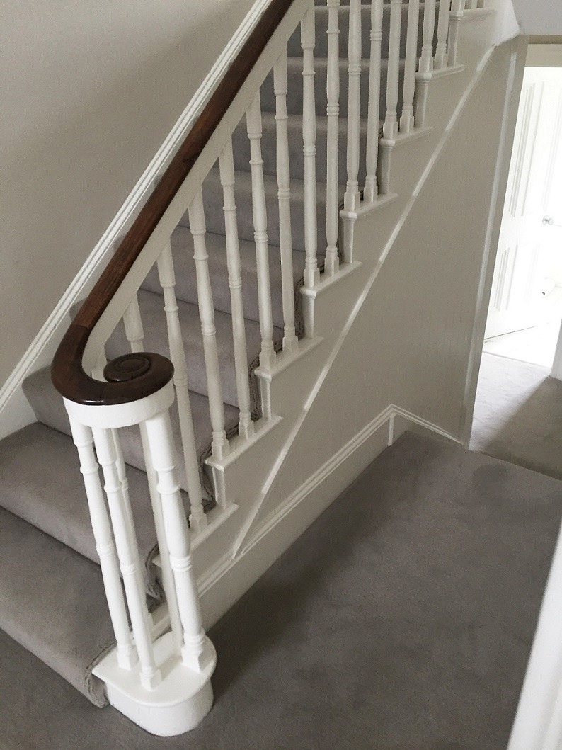 After photo of a fully restored handrail and staircase in period home Georgian staircase and hand rail fully restored