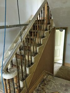 Before photo of a period staircase after we had completed proper painting preparation by Impressions Painters and Decorators