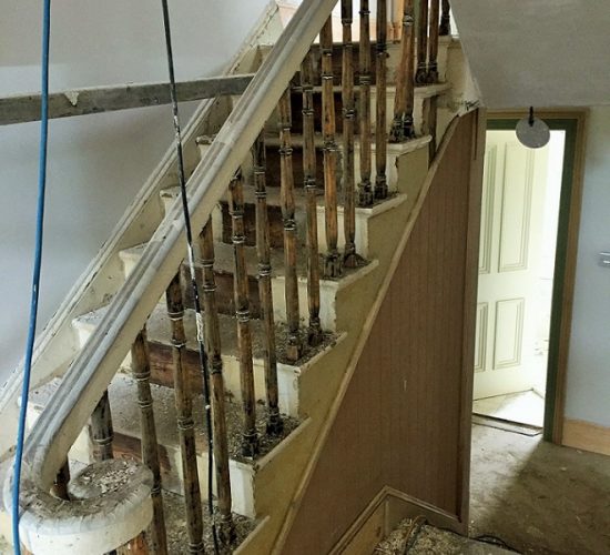 Before photo of a period staircase after we had completed proper painting preparation by Impressions Painters and Decorators