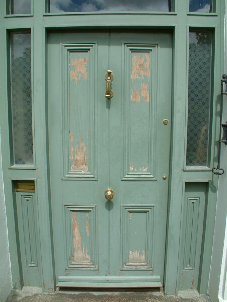 A Georgian front door before being painted and restored in Sandycove by expert painters Impressions Painters and Decorators