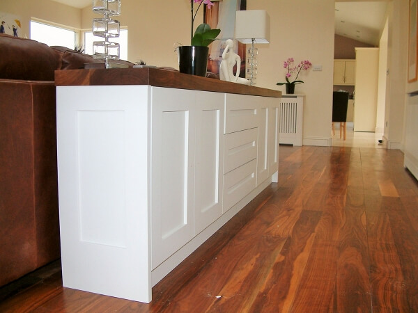 A living room sideboard hand-painted and varnished by Impressions Furniture Painting and Decorating