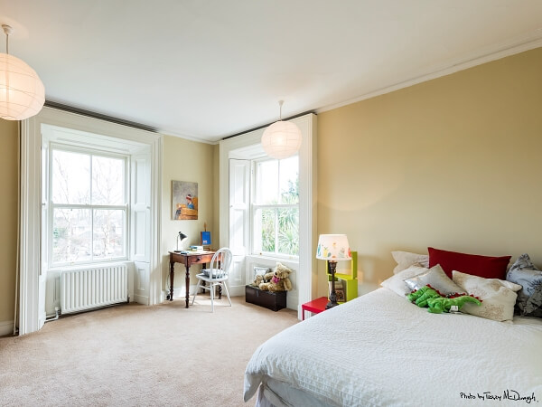 A period house bedroom fully restored by Impressions Painting and Decorating in Glenageary