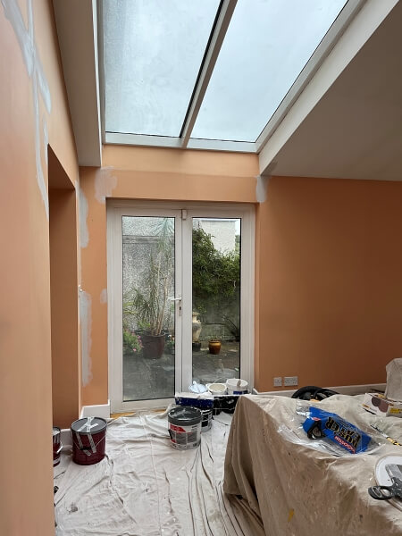 Before photo living room extension painters and decorators Impressions in Stillorgan