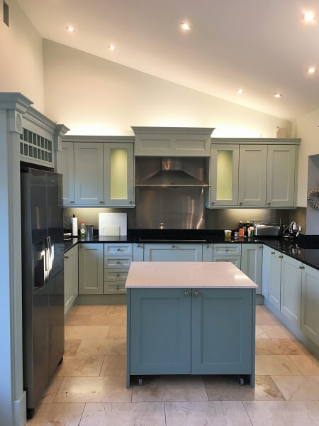 Bespoke hand painted kitchen cabinets in Enniskerry by Impressions Painters and Decorators