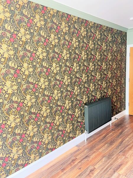 Decorated and wallpapered bedroom by Impressions painters decorators and wallpaper hangers in Monkstown Dublin