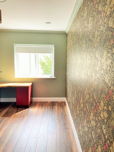 Expert bedroom wallpaper decorator and painter by Impressions painters and decorators in Monkstown Dublin