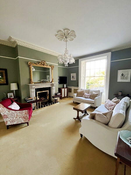 Expert period house living room painting and restoration by Impressions Painting and Decorating in Dublin