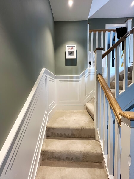 Halls stairs landing panneling painters Impressions painting and decorating Foxrock