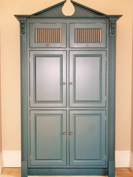 Hand painted free standing cupboard furniture by Impressions furniture painters and decorators in Enniskerry Wicklow