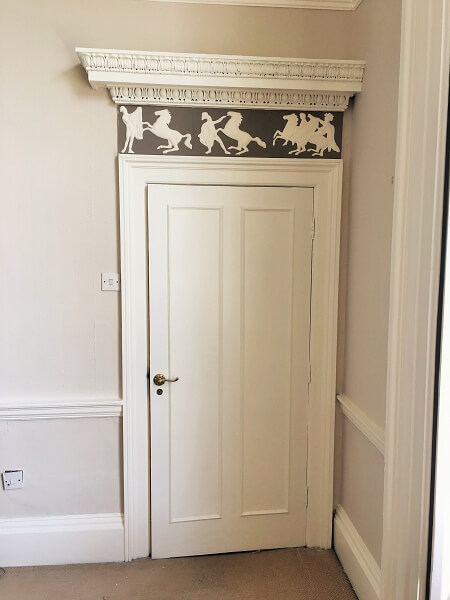 Interior door with cornicing painted and restored by Impressions Painters and Decorators in Wicklow