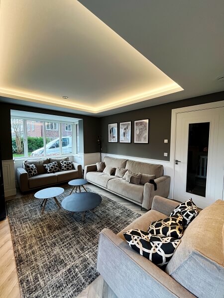 Local living room house painting and decorating in Foxrock Impressions painters and decorated