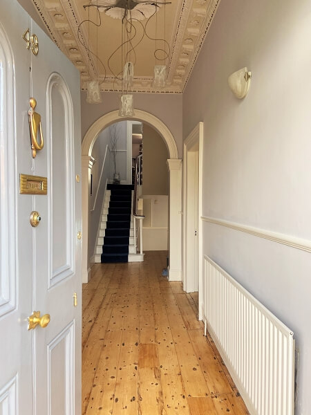 Period house front door, hall and ceiling restoration by Impressions painting and decorating South Dublin near me