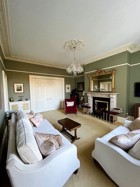 Period house living room painting and restoration by Impressions Painting and Decorating Dublin