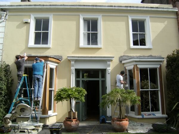 3 Before example of exterior house and sash window painting and restoration in Sandycove by Impressions painters and decorators near me