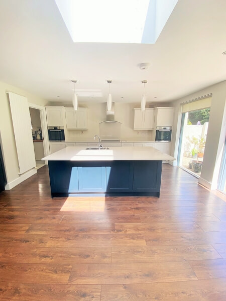 Hand painted kitchen cabinet and kitchen island painters in Shankill South Dublin Impressions Painters Decorators near me