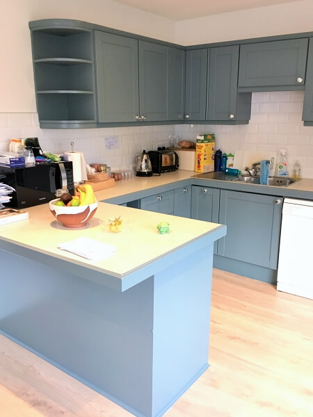 Kitchen cabinets after being painted by Impressions cabinet painters in Ranelagh
