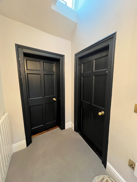 Before example of interior door painting by Impressions painting and decorating in Ranelagh