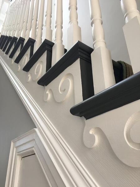 Hand painted staircase and bannisters by Impressions Painters and Decorators in Dalkey