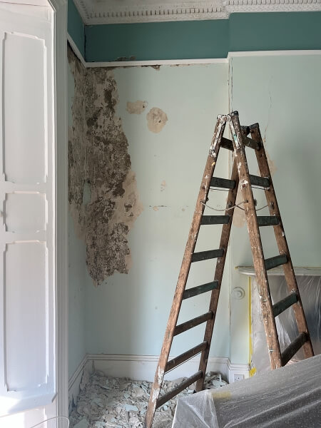 Period house living room water damage Dublin Impressions Painting and Decorating