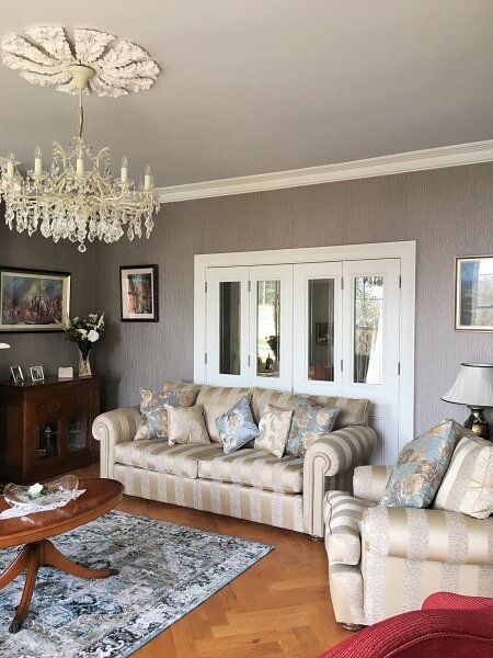 Wallpaper and painted living room by Impressions Living Room Wallpaper Hangers and Painters in Dalkey Dublin